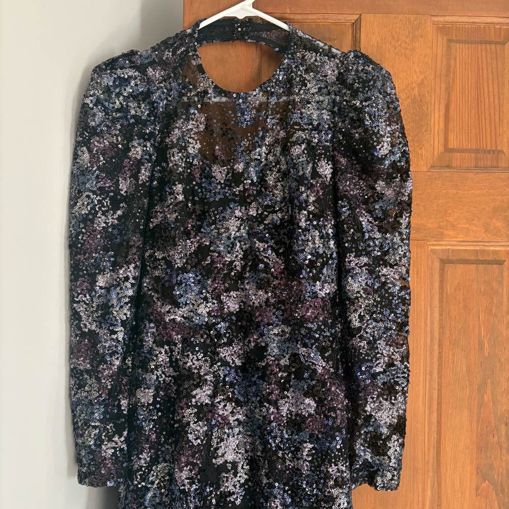 NEW Coast US 4 UK 6 Long Sleeve Sequin Maxi Dress Womens Cocktail Party Evening - Picture 4 of 11
